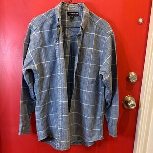 Classic Blue Checkered Dress Shirt